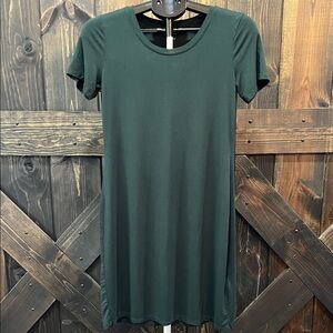 Daily Ritual Jersey Dress S Forest Green Soft Stretch Neutral Minimalist Capsule